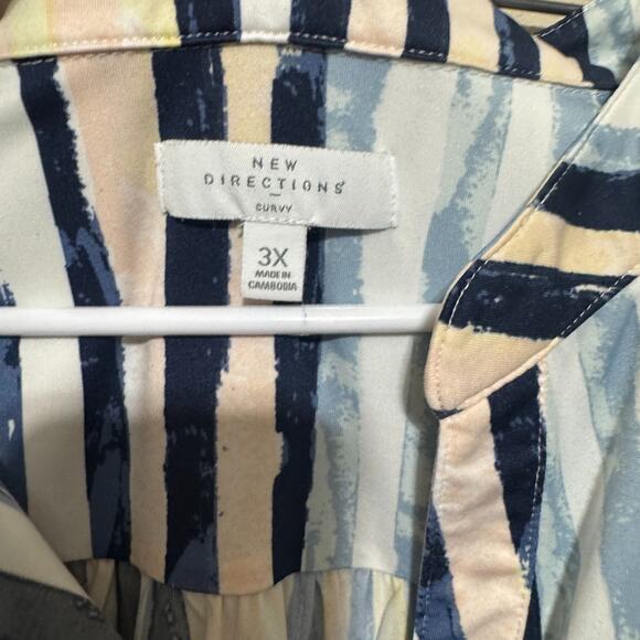 Lot of 2 New Directions Curvy Plus Size 3X Stretchy Top Blouse striped tunic - Picture 5 of 8